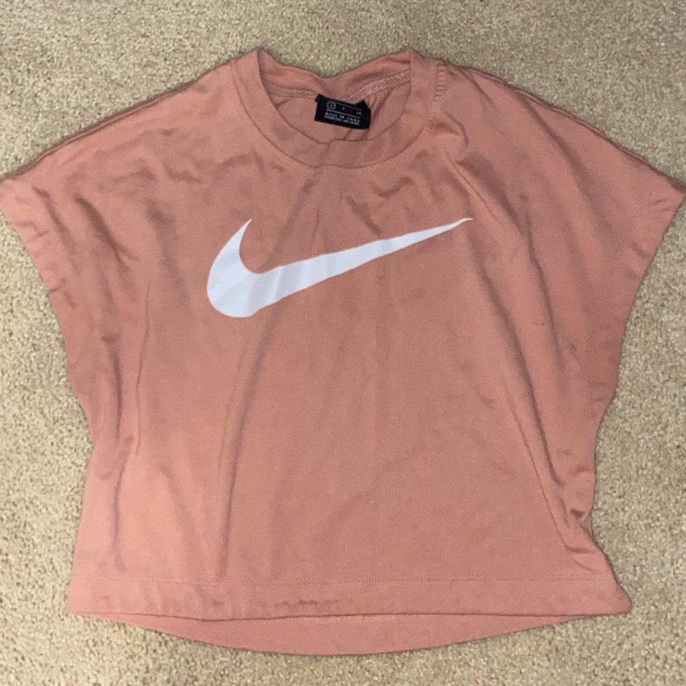 Salmon / pink nike crop top